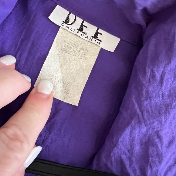 DEE of California Button Front Ankle Length Long Sleeve Purple Jumper - Picture 3 of 7